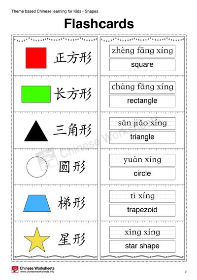 Song for Teaching Names of Shapes in Mandarin Chinese